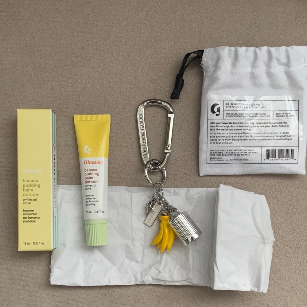 Glossier Banana Pudding Balm Dotcom with Keychain